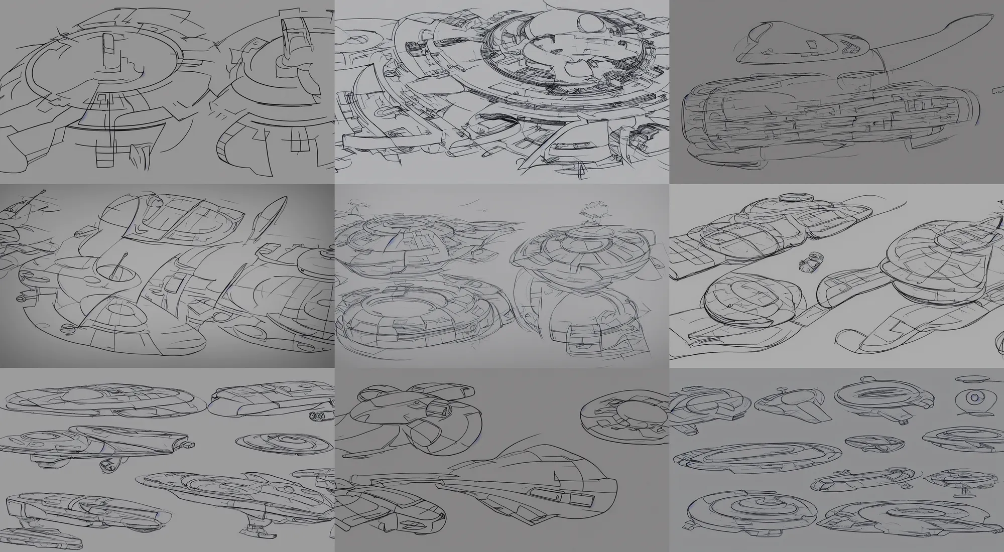 Prompt: apple design spaceship sketches