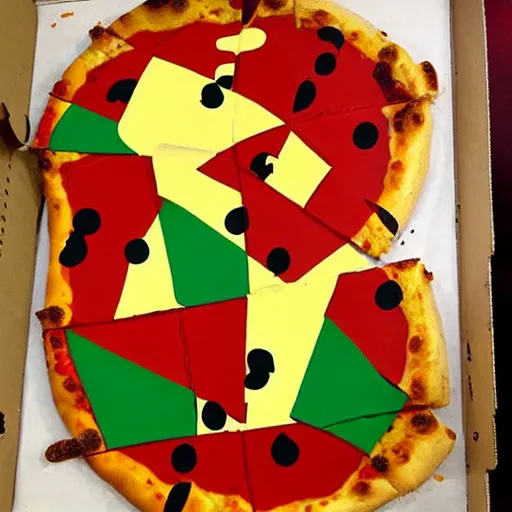 Prompt: pizza cubism style