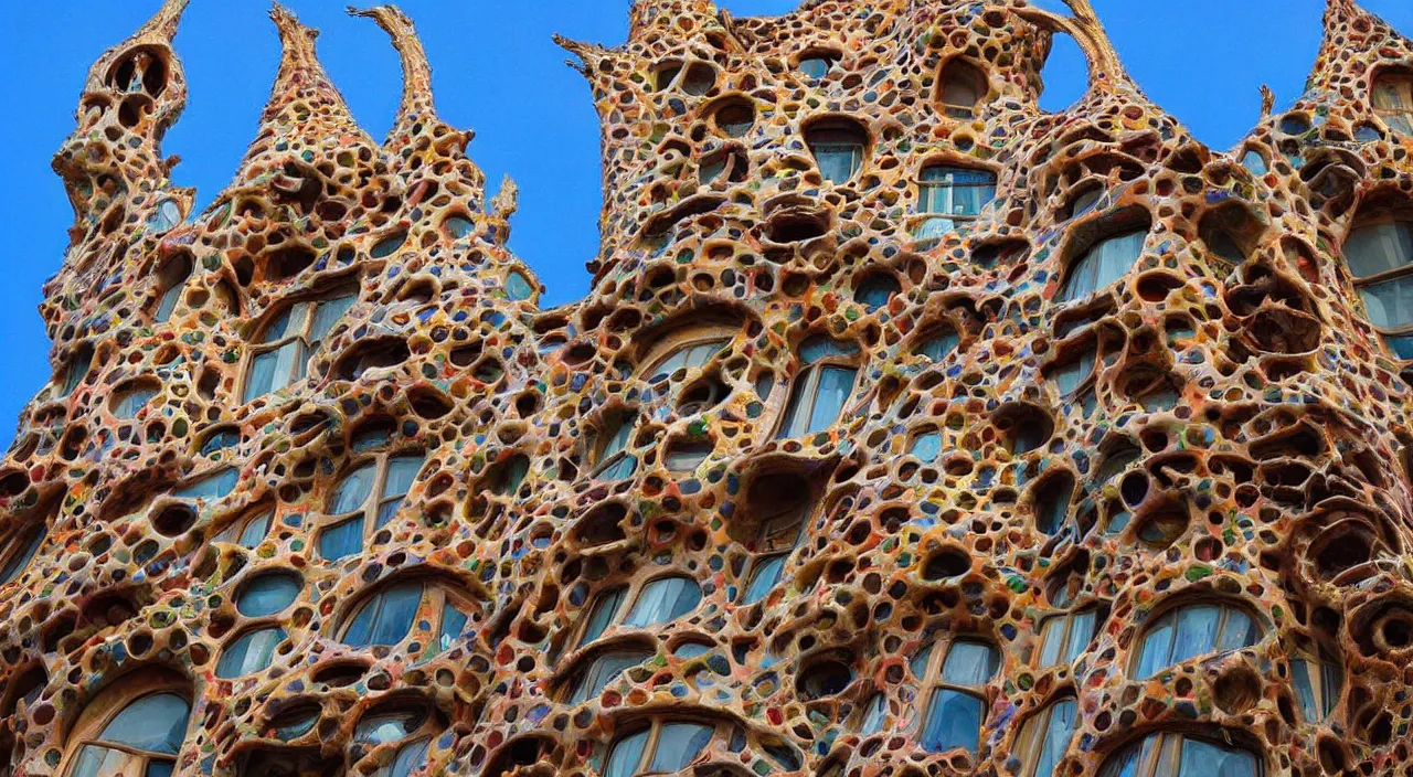 Prompt: “a voluptuous and surrealist woman by Gaudí is a incredibile building like an sculpture, hyperdetailed photorealism”