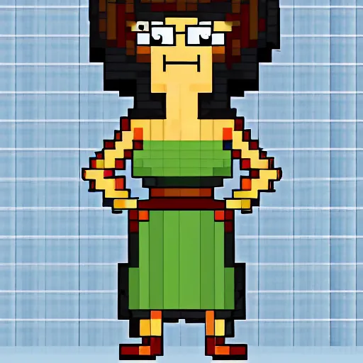 Image similar to Pixel art of Tina Balcher from Bob's Burgers