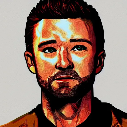 Image similar to justin timberlake as they live, portrait, artstation