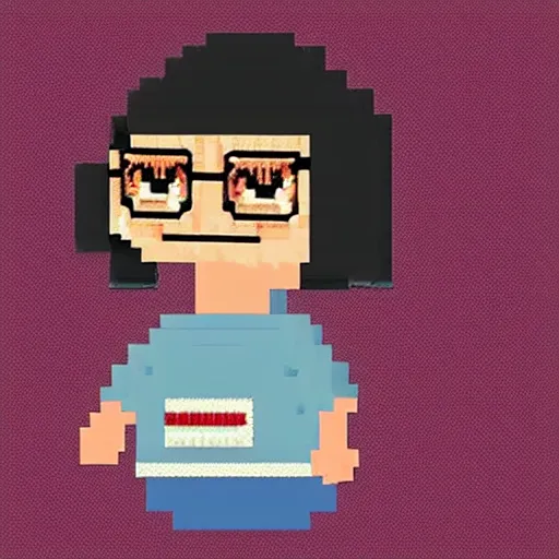 Image similar to Pixel art of Tina Belcher from Bob's Burgers