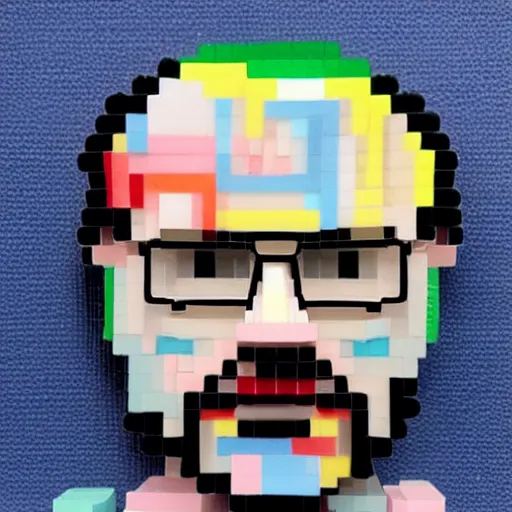Image similar to walter white made of marbles, voxels