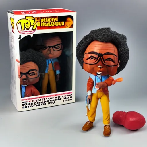 Prompt: maya angelou cosplay isaac newton, stop motion vinyl action figure, plastic, toy, butcher billy style