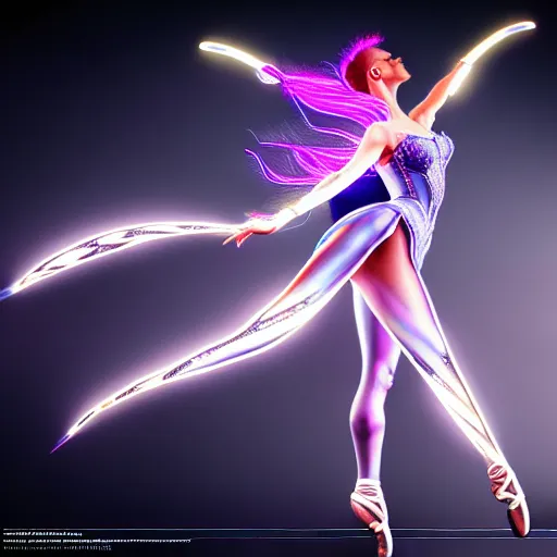 Image similar to photography of a hyper realistic and highly detailed complex fantasy lightnings ballerina electrical energy printed in it. intricate, professional digital art, unreal engine 5 8 k rendering, stunning, artstation