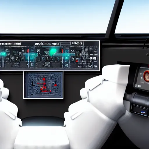 Prompt: photorealistic control panel in a car featuring ejection seats, weapons control, and hyperdrive, realistic, 8 k resolution, front view