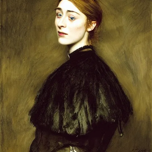 Image similar to Saoirse Ronan painted by John Everett Millais