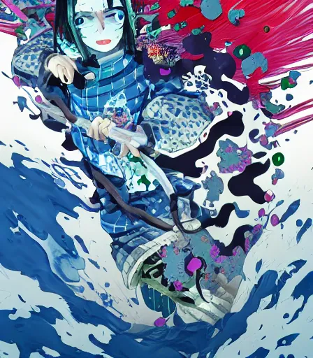 Prompt: Kimetsu no Yaiba by Alex Pardee and Nekro and James McDermott,unstirred paint, vivid color, cgsociety 4K