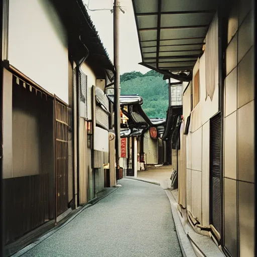 Prompt: a Fuji Pro 400H photograph of a japanese street