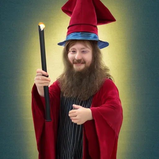 Prompt: wizard with magic wand