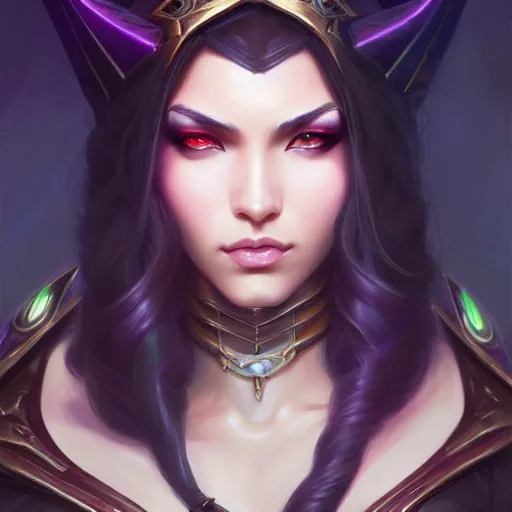 Prompt: akali of league of legends as a fantasy magic woman portrait, sci - fi, amber eyes, face, long hair, fantasy, intricate, elegant, highly detailed, digital painting, artstation, concept art, smooth, sharp focus, illustration, art by artgerm and greg rutkowski and alphonse mucha