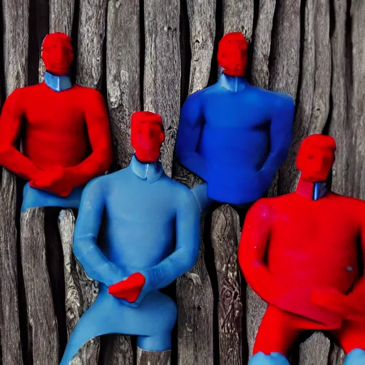 Image similar to blue and red men