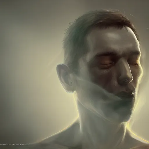 Image similar to Man being consumed by smoke, beautiful illustration, detailed, by Wylie Beckert, artgerm, top on artstation, realistic, 4k