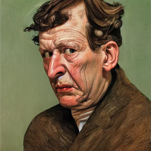 Prompt: high quality high detail painting by lucian freud, hd, portrait of gustavo fringe