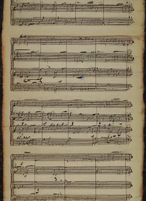 Image similar to scanned page from a beethoven piano sonata score, henle edition.