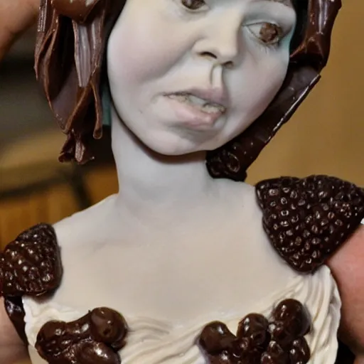 Image similar to chocolate sculpture of angelina julie