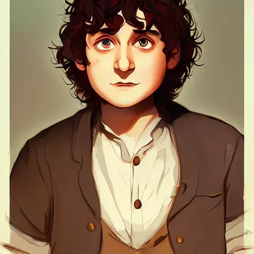 Prompt: Director Peter Jackson as Frodo Baggins, Frodo with Director Peter Jackson's beard ambient lighting, 4k, anime key visual, lois van baarle, ilya kuvshinov, rossdraws, artstation