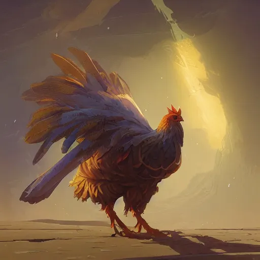 Prompt: highly detailed chicken mage, stephen bliss, unreal engine, fantasy art by greg rutkowski, loish, rhads, ferdinand knab, makoto shinkai and lois van baarle, ilya kuvshinov, rossdraws, tom bagshaw, global illumination, radiant light, detailed and intricate environment