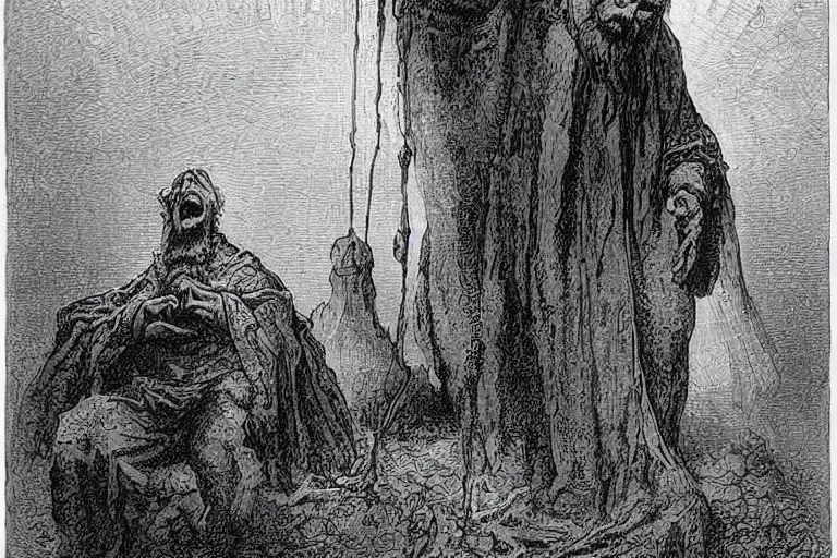 Image similar to father of time by gustave dore by mike mignola