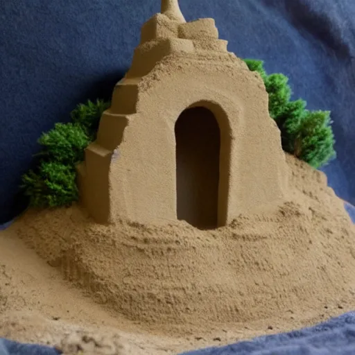 Image similar to the shire as a sandcastle