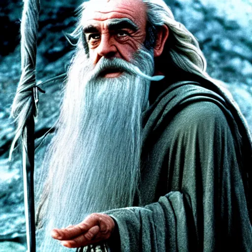 Prompt: sean connery as gandalf in the lord of the rings