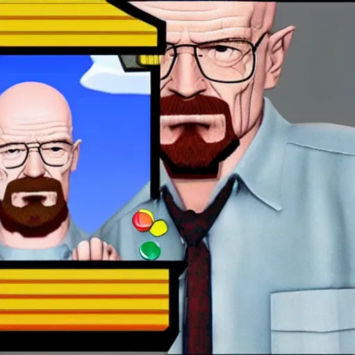 Prompt: Walter White in Nintendo 64