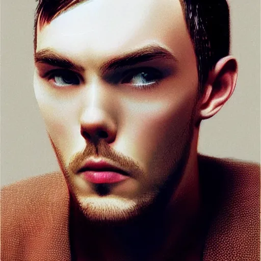 Image similar to “ nicholas hoult retro minimalist portrait by jean giraud, moebius starwatcher comic, sharp, smooth face, 8 k ”