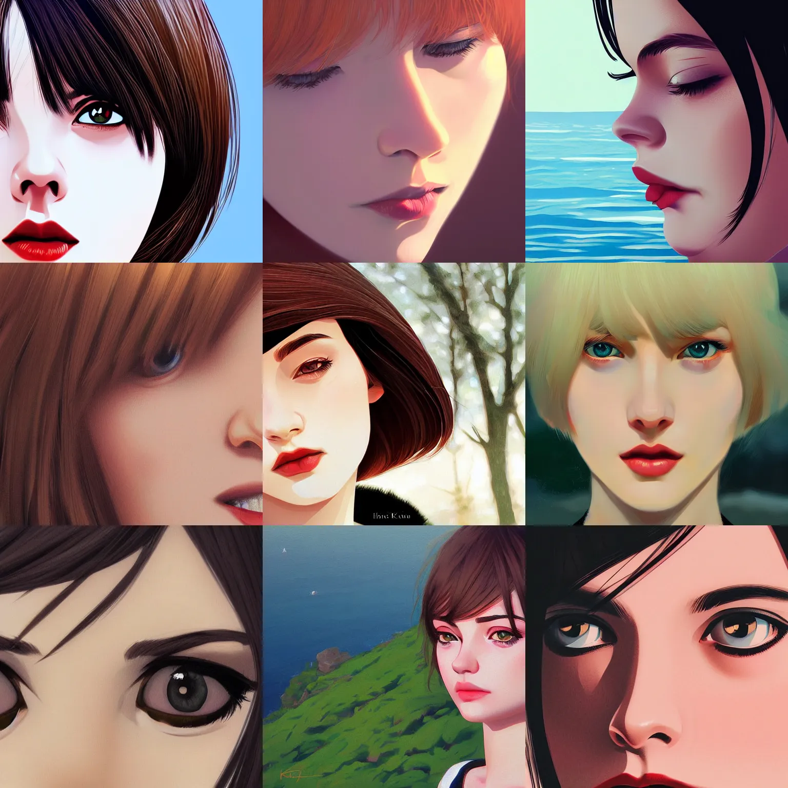 Prompt: close up a face female portrait, irishwoman in a scenic environment by Ilya Kuvshinov