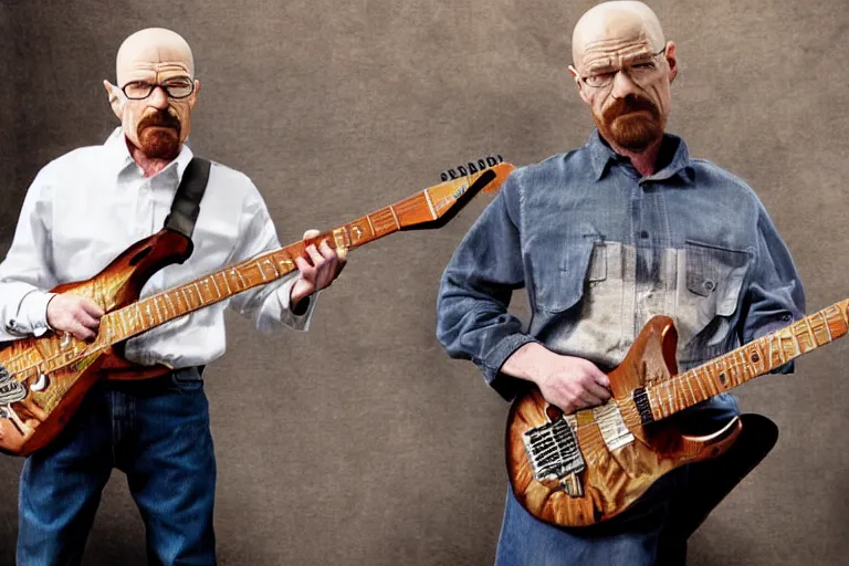 Image similar to walter white playing a 7 string guitar