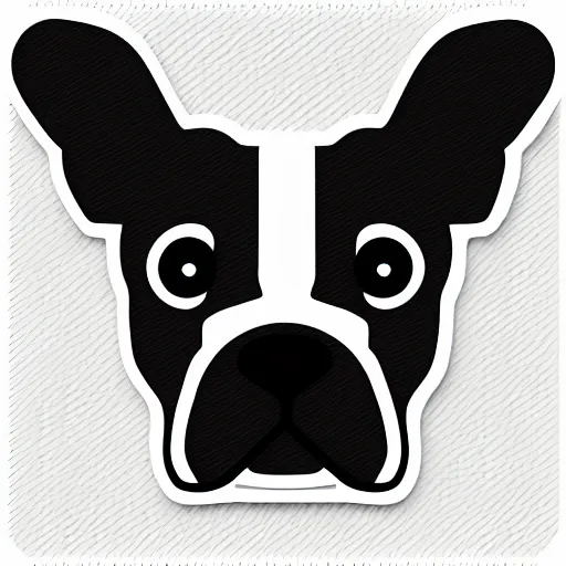 Prompt: emoji of a french bulldog, digital icon