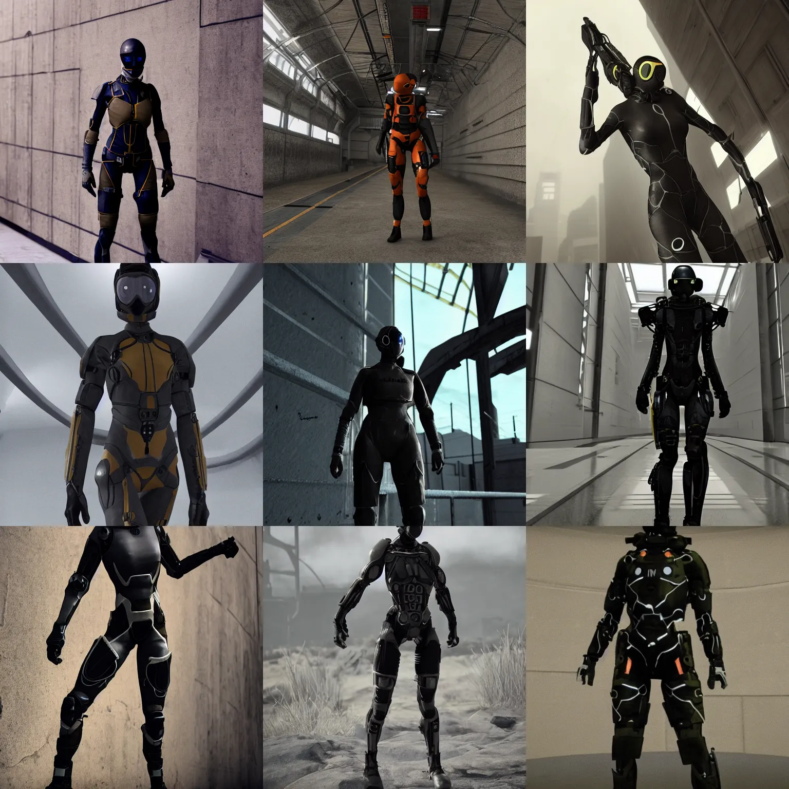 Prompt: Alyx Vance wears the HEV suit half-life, cinematic, dramatic pose
