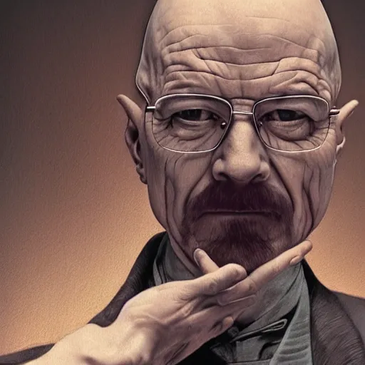 Image similar to Walter White is an anthropomorphic rabbit, physically accurate, very dramatic dynamic lighting, intricate, very very elegant, highly detailed, digital painting, artstation, very hyperrealistic, HR GIGER, Hieronymus Bosch, Francis Bacon, concept art, smooth, sharp focus, illustration, art by artgerm and greg rutkowski and alphonse mucha