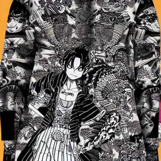 Image similar to stunning clothing design by eiichiro oda, hyper-detailed masterpiece