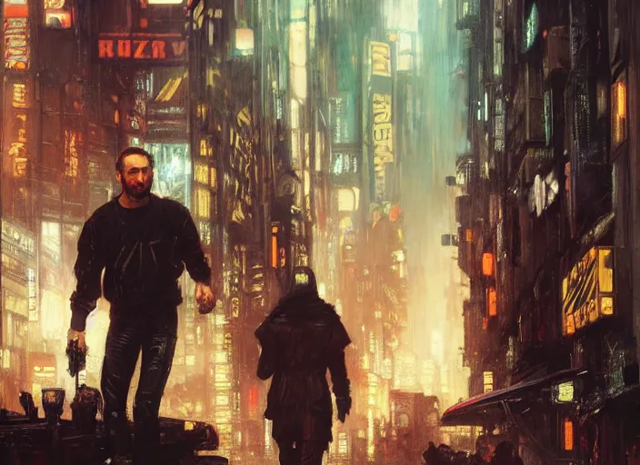 Image similar to blade runner disposing of android ( blade runner 2 0 4 9, dystopian, cyberpunk 2 0 7 7 character design ). orientalist portrait by john william waterhouse and james gurney and theodore ralli and nasreddine dinet, oil on canvas. cinematic, hyper realism, realistic proportions, dramatic lighting, high detail 4 k