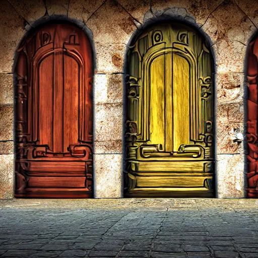 Image similar to the door to darkness from kingdom hearts in italy, digital photography, highly detailed, panning shot