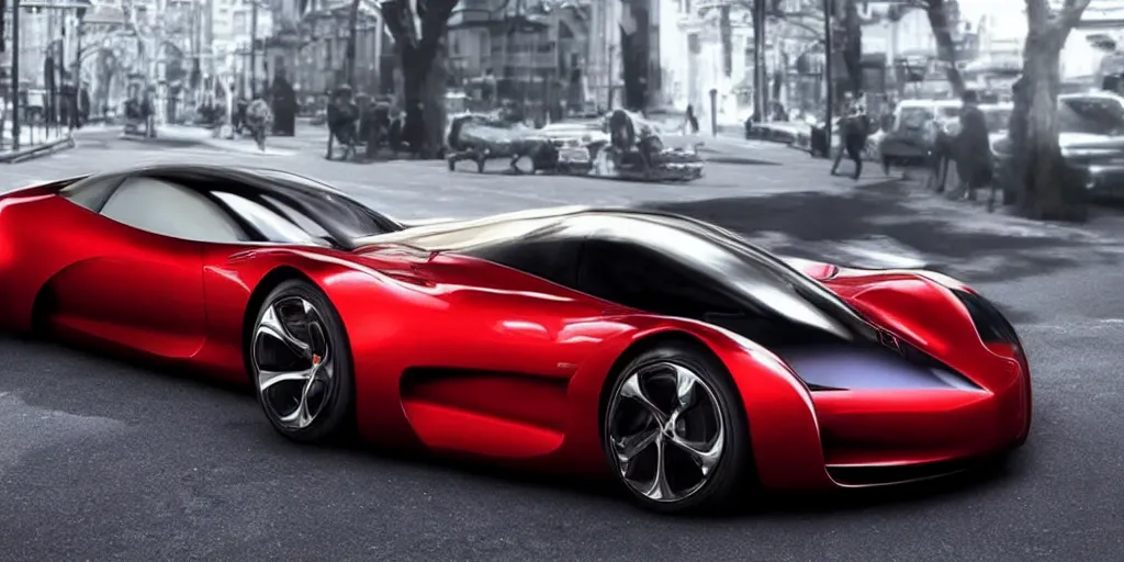 Prompt: a concept super car made by apple