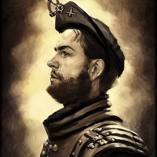 Image similar to portrait of a spanish navy officer blas de lezo, face portrait, renaissance era clothing, epic, tragic, military art, fantasy, dieselpunk, hd shot, digital portrait, beautiful, artstation, comic style, by artgerm, guy denning, jakub rozalski, magali villeneuve and charlie bowater