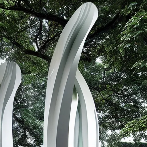 Image similar to an eco - friendly memorial designed by zaha hadid