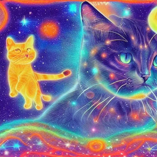 Image similar to a playful mind of astral cat