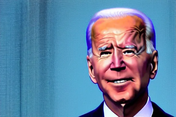 Image similar to Joe Biden floating in a void