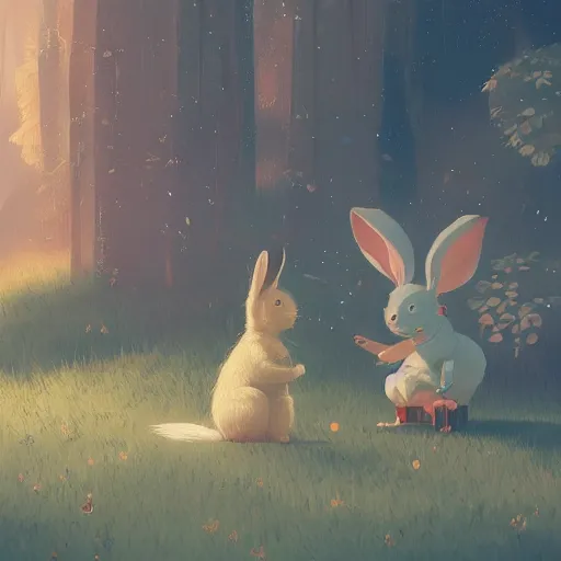 Image similar to cute rabbit by victo ngai and andreas rocha and greg rutkowski trending on artstation unreal engine 8 k hd wallpaperjpeg artifact blur