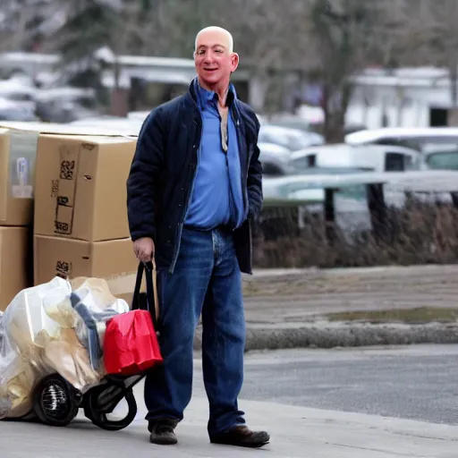 Image similar to jeff bezos as a hobo