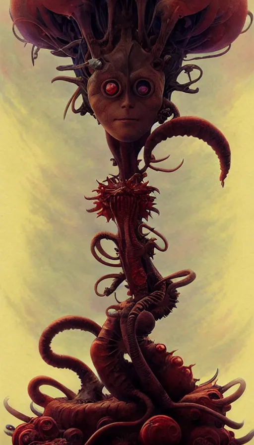 Image similar to exquisite imaginative imposing weird creature movie poster art humanoid anime movie art by : : james jean weta studio tom bagshaw frank frazetta studio ghibli