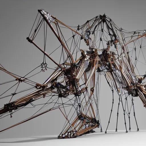 Image similar to a cel shaded rendering of a biomechanical cyber strandbeest by theo jansen by alberto baisi