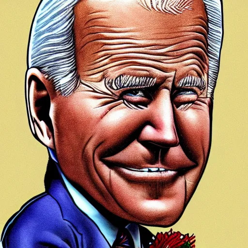 Prompt: Highly detailed caricature of Joe Biden by R. Crumb