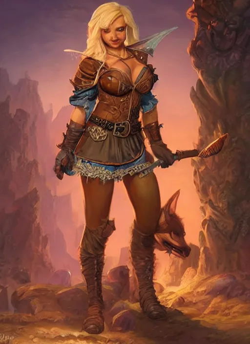 Image similar to barmaid cute, ultra detailed fantasy, dndbeyond, bright, colourful, realistic, dnd character portrait, full body, pathfinder, pinterest, art by ralph horsley, dnd, rpg, lotr game design fanart by concept art, behance hd, artstation, deviantart, hdr render in unreal engine 5