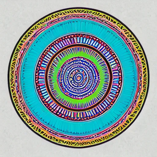 Image similar to nazca design, mandala, colored sand