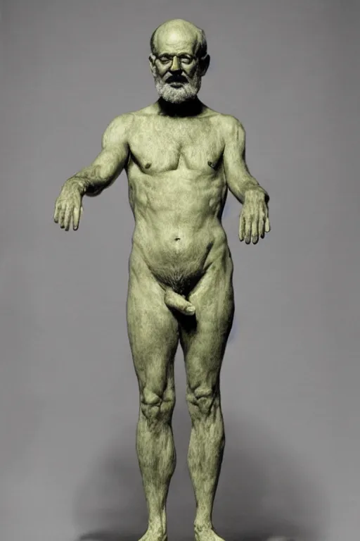 Image similar to full body, sigmund freud sculpture by auguste rodin