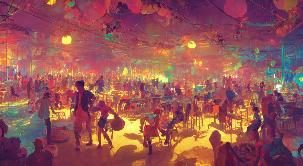 Image similar to bazaar zouk oriantal multicolorful sky shine place mosquet painting stylized digital video game icon global illumination ray tracing 8 k hd resolution, by ilya kuvshinov and cushart krentz and gilleard james