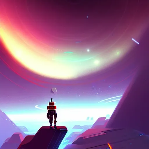 Image similar to a space opera mercenary character in a scenic environment by christopher balaskas